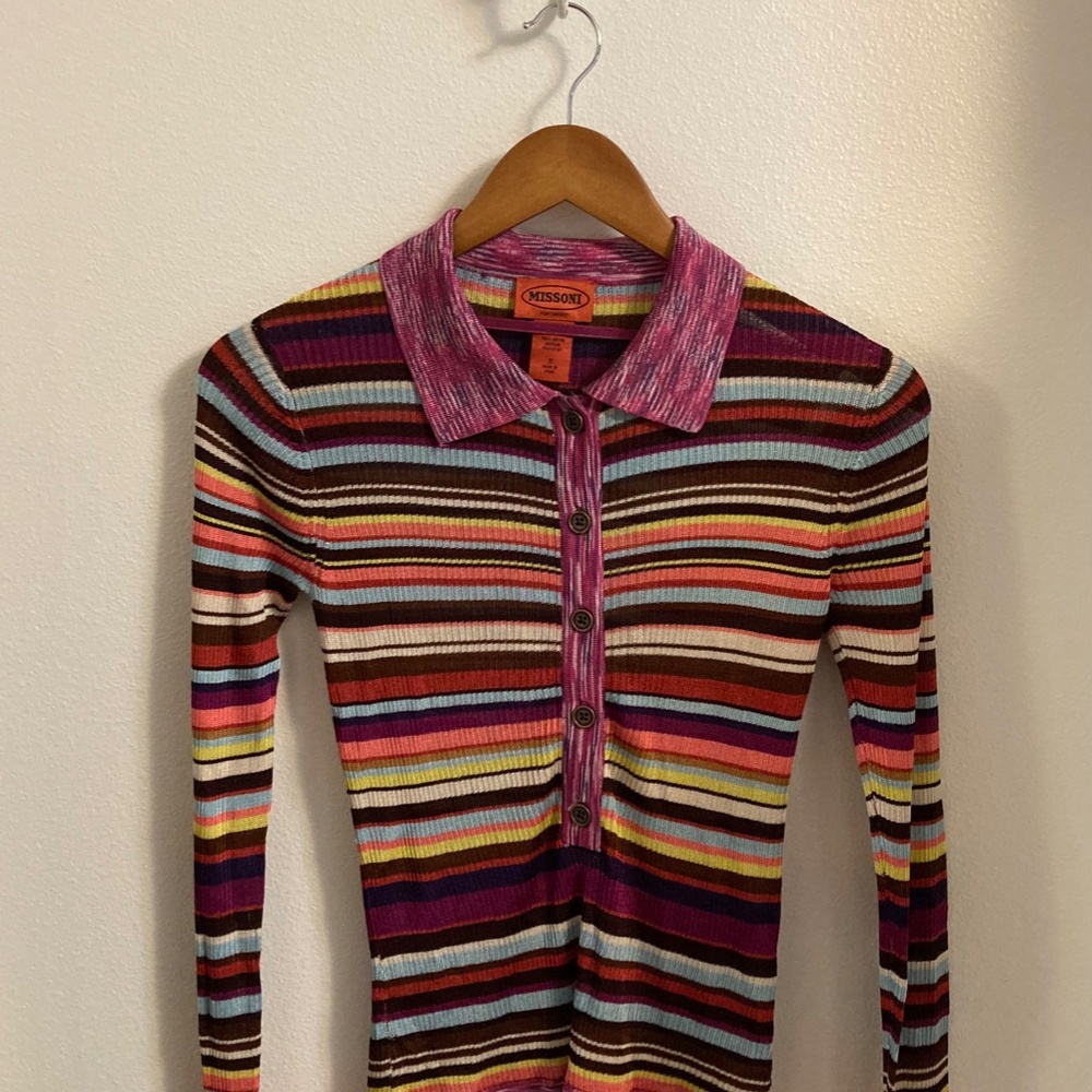 Missoni for Target S long Sleeve Collar Polo